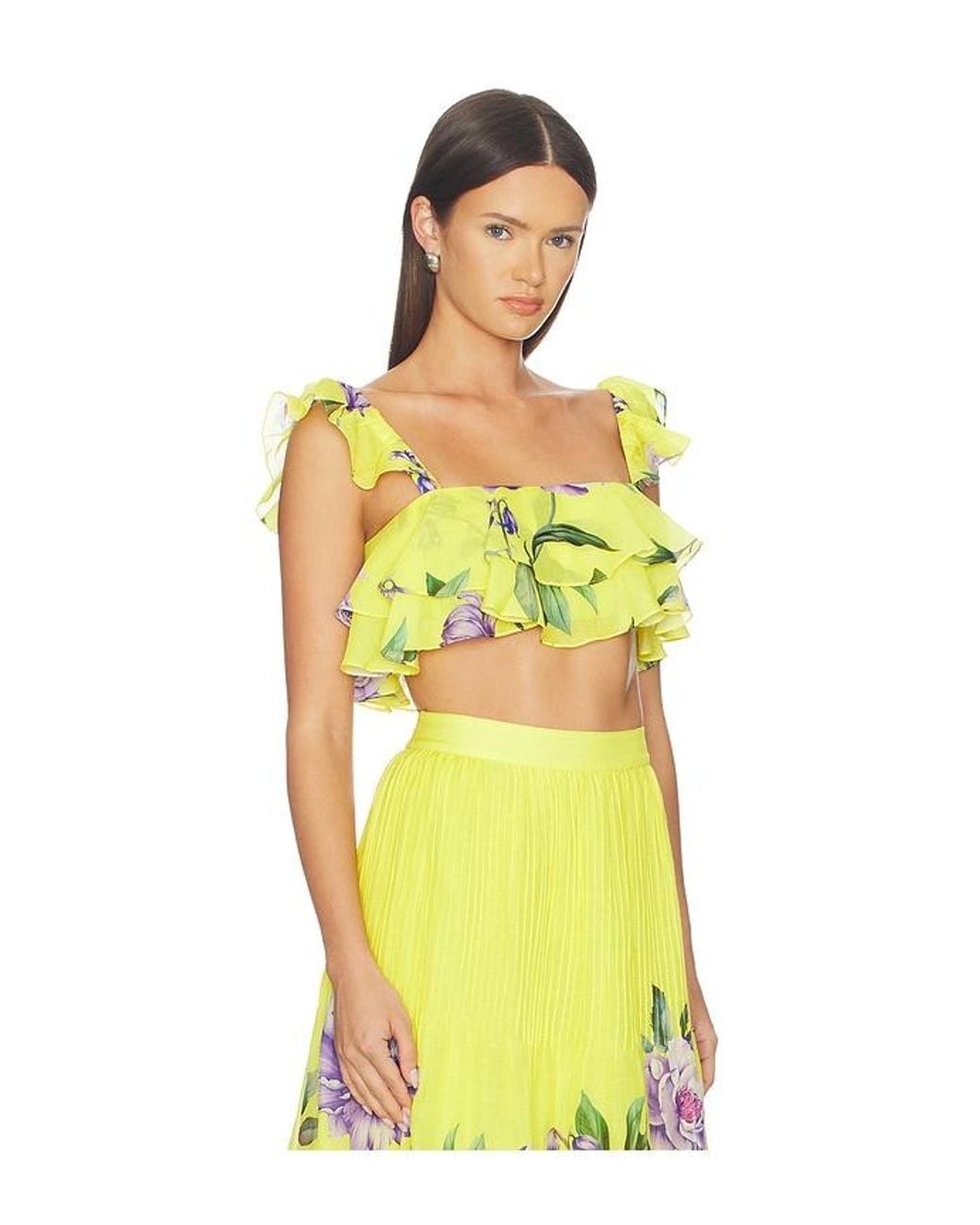 Hemant & Nandita Yellow Ruffle Top
