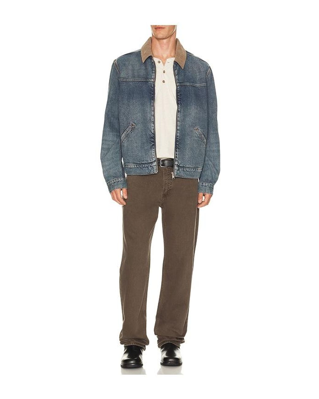 FRAME Blue Denim Zip Trucker for men