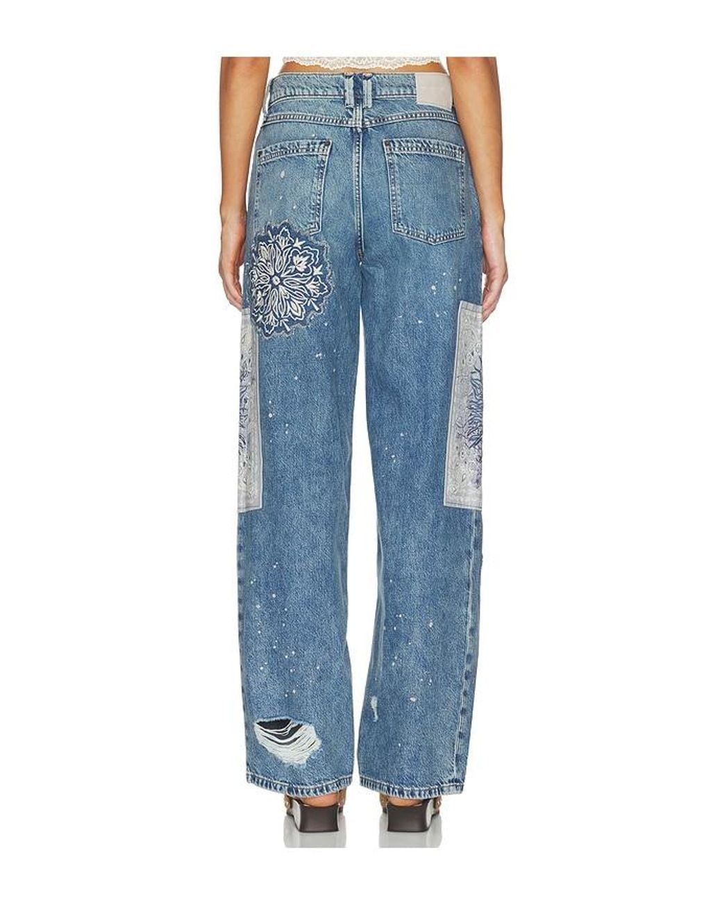 Free People Blue X We The Free Reverie Patchwork Jean