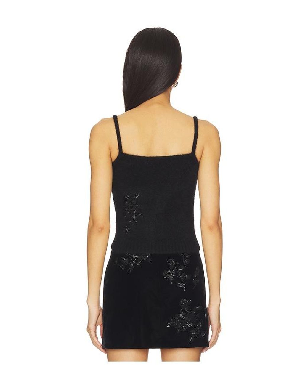 Markgong Black Beaded Mohair Knit Top