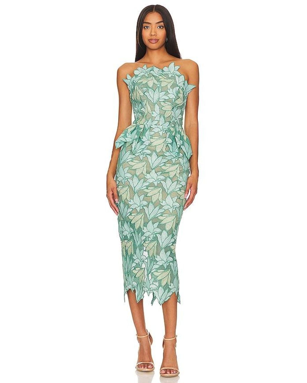 Elliatt Green Vinyles Midi Dress