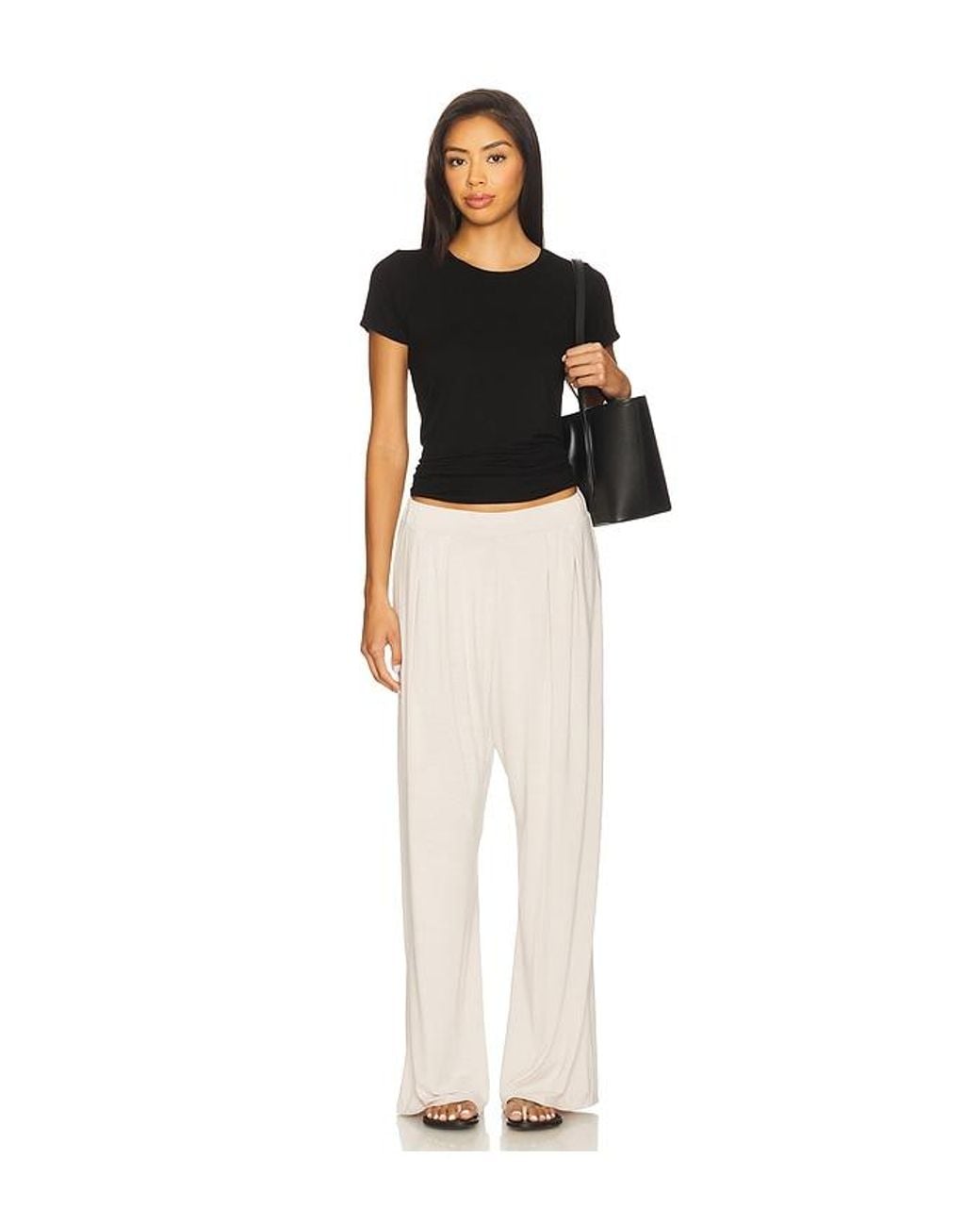 Michael Lauren Black Tucker Short Sleeve Fitted Tee