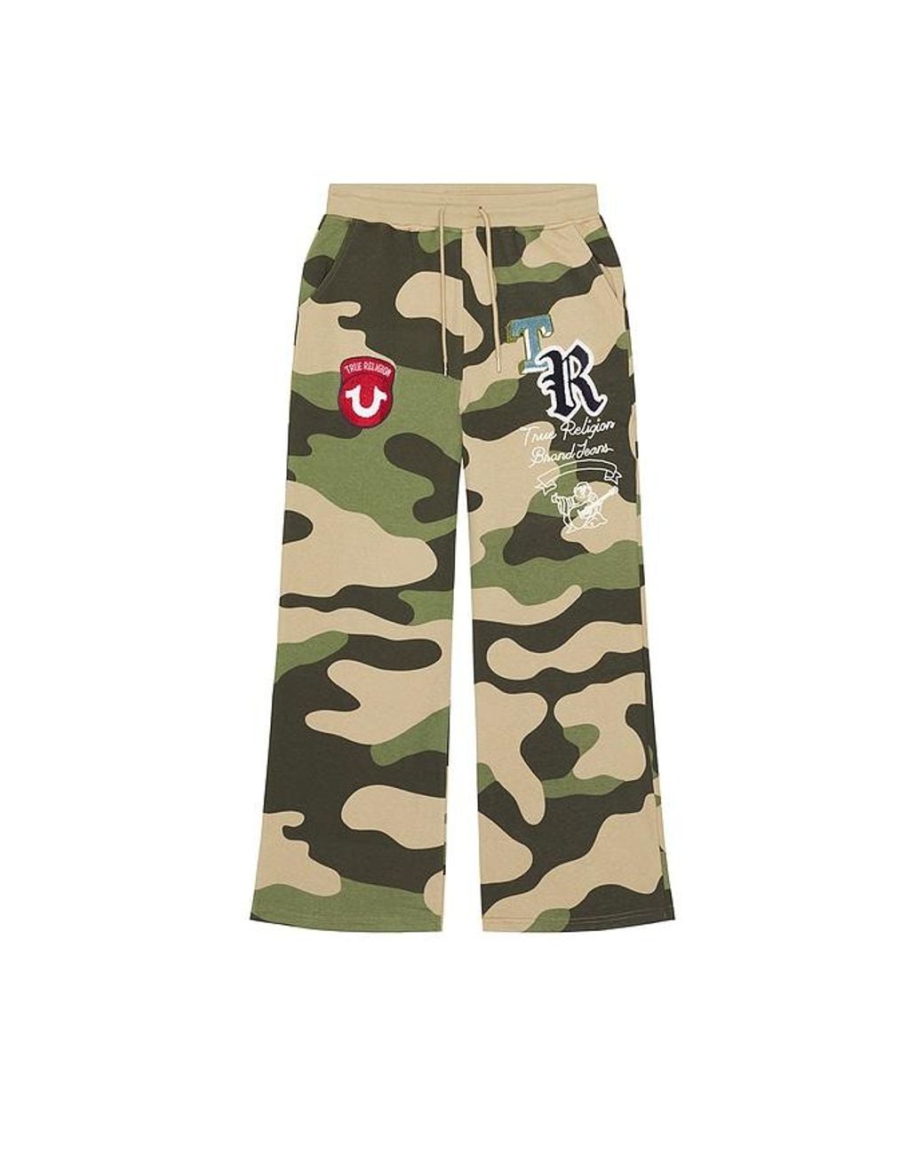 True Religion Green Logo Patch Baggy Sweats for men