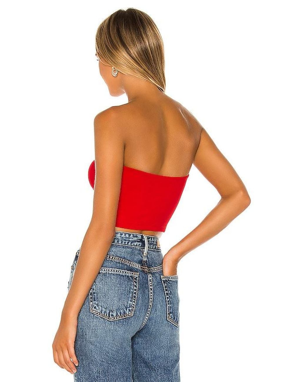 Susana Monaco Blue X Revolve Strapless Crop Top