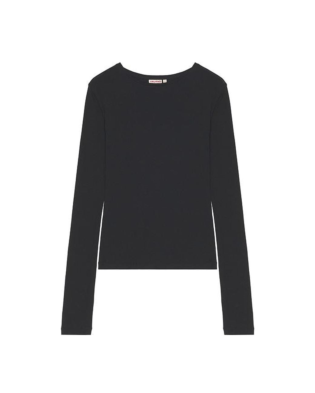 GRLFRND Black Sheer Crew Neck Tee