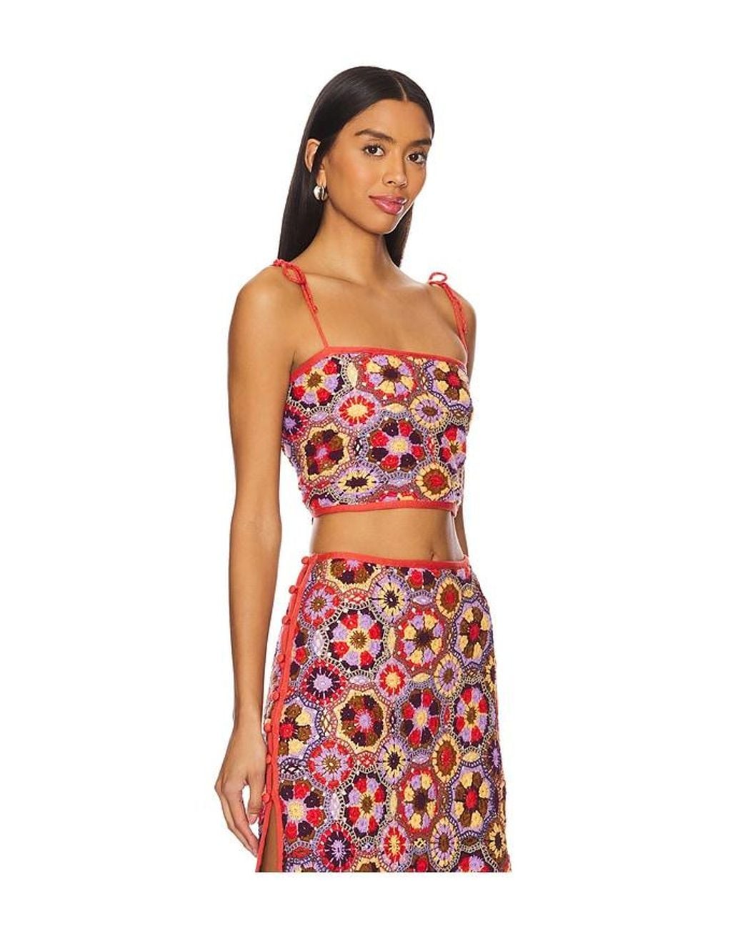 Agua Bendita Red X Revolve Vicky Crop Top