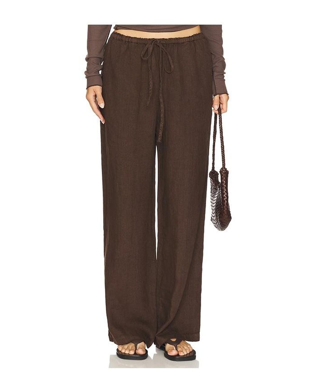 VIR VITA Brown Delphine Linen Pant