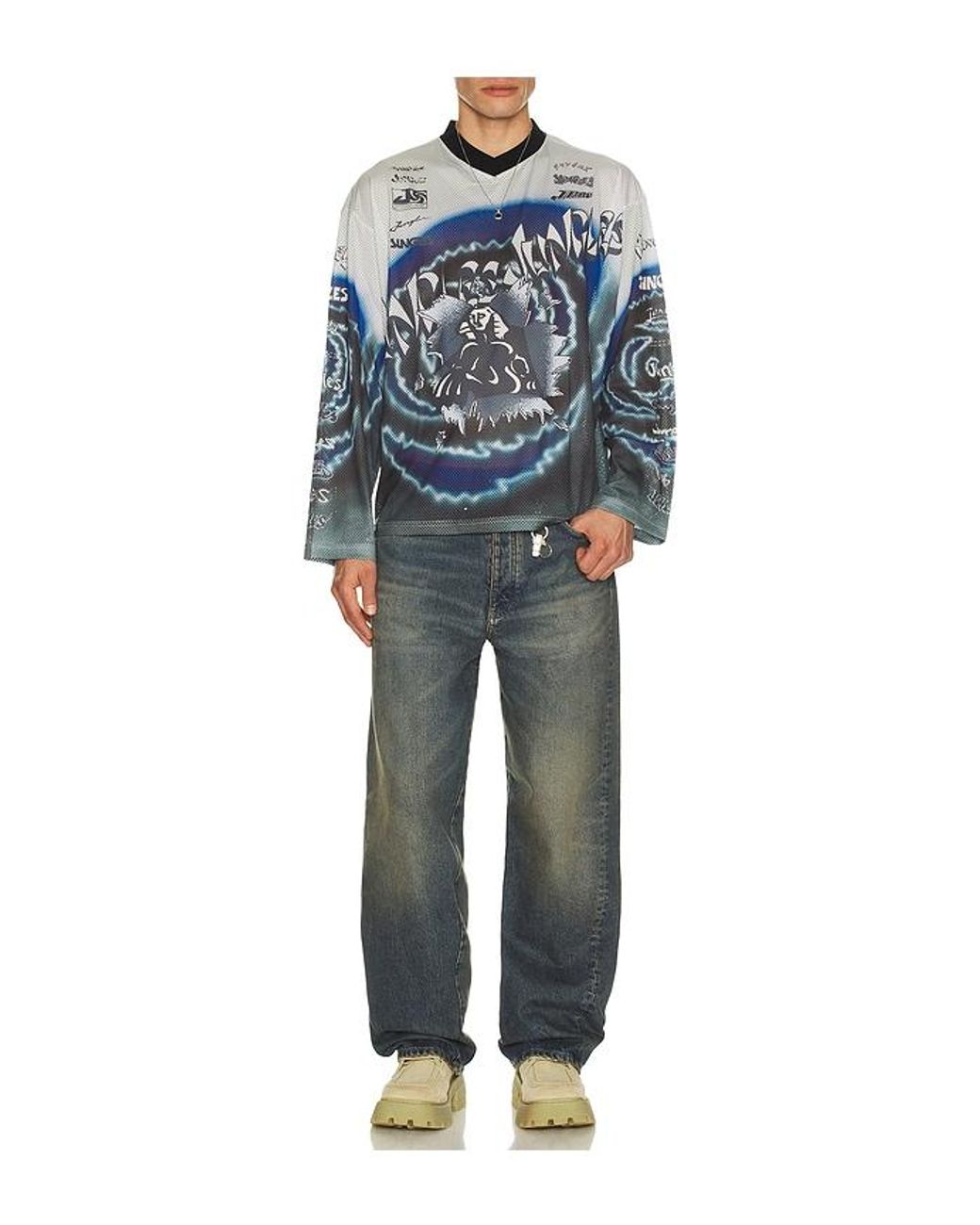 JUNGLES Blue Moto Jersey for men