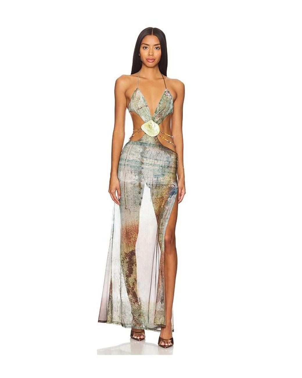 Jaded London White Vida Backless Maxi Dress With Shell Trim