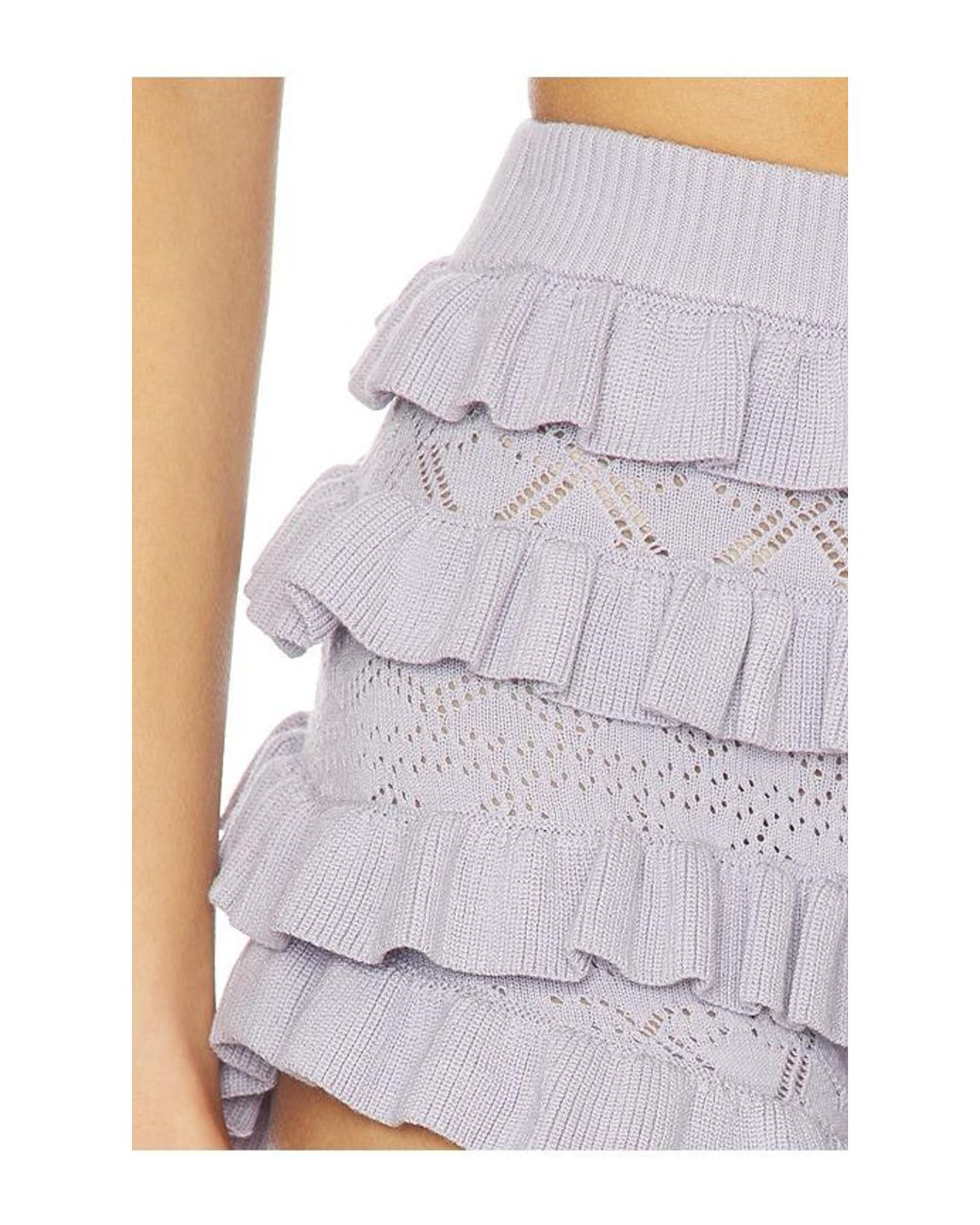 MAJORELLE Blue Zhavia Ruffle Short