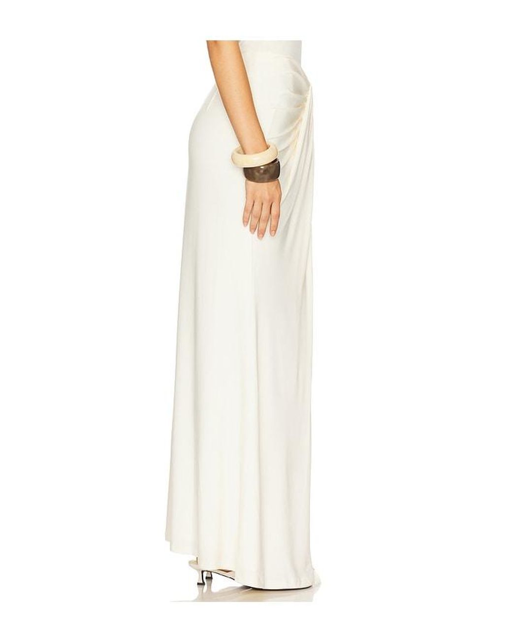SNDY'S White Cantarios Jersey Maxi Skirt