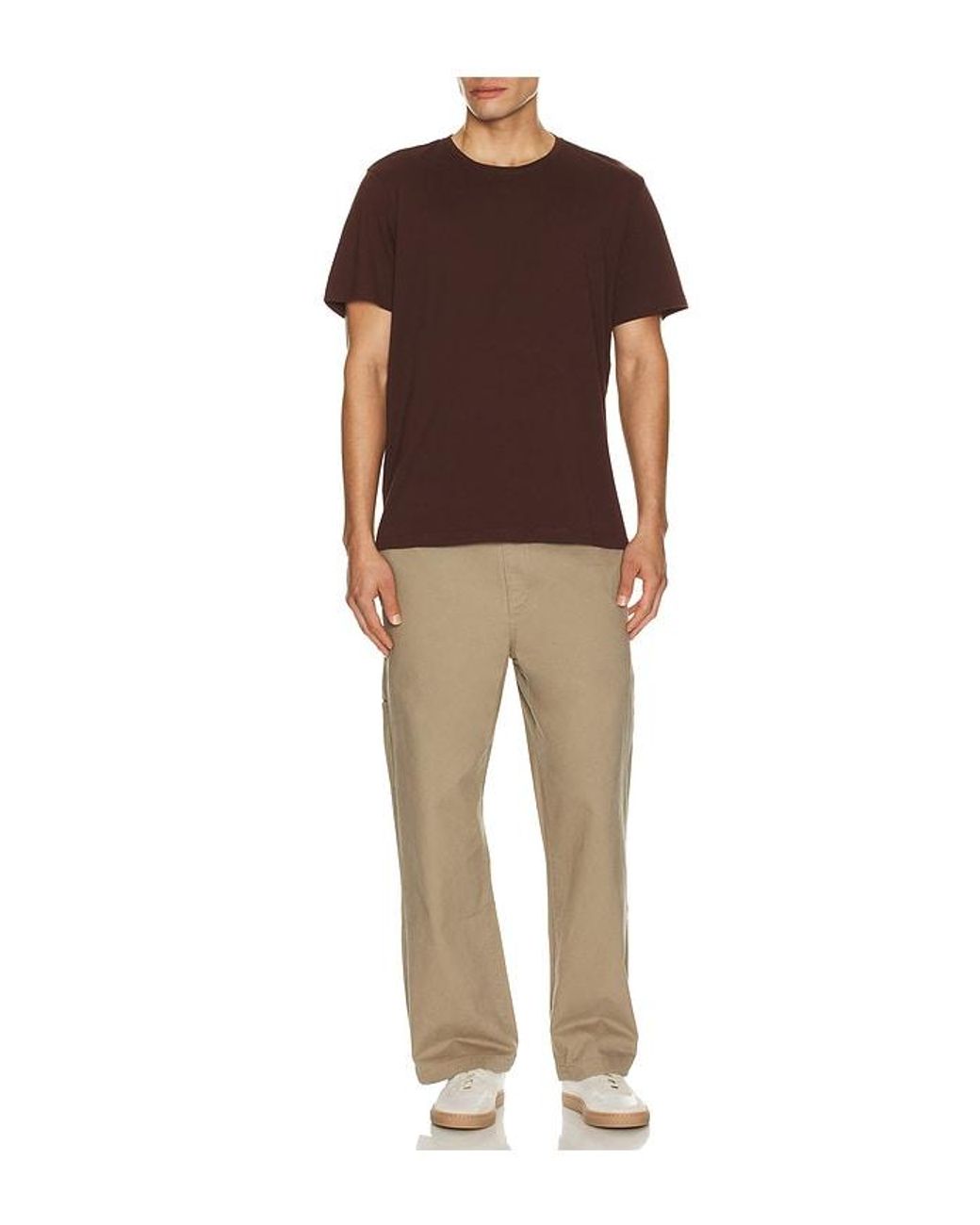 PAIGE Brown Sorden Crew Neck Tee for men