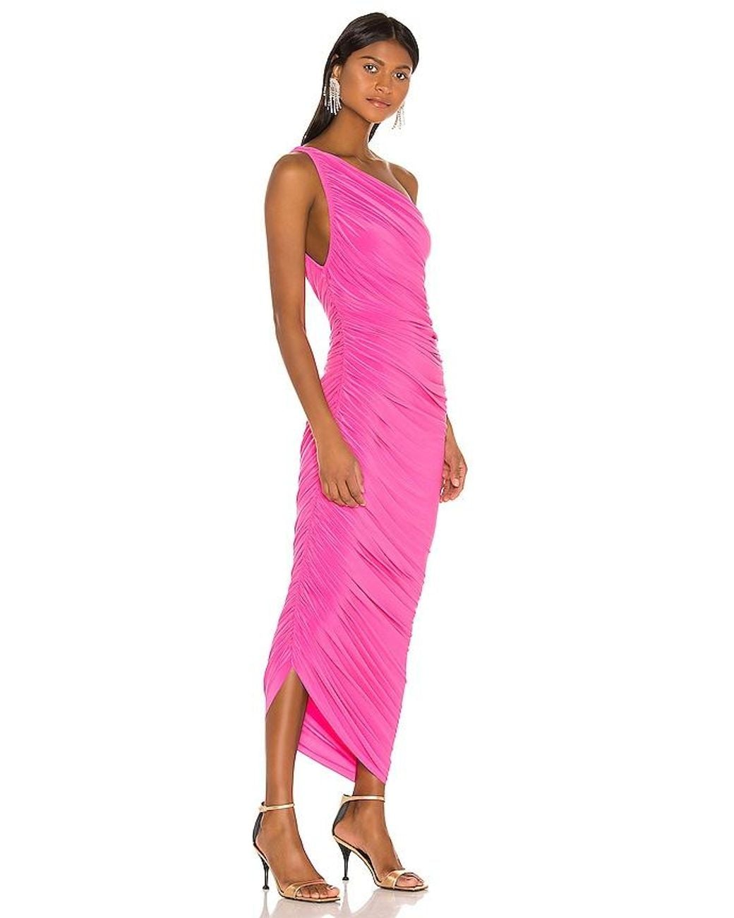 Norma Kamali Pink X Revolve Diana Gown