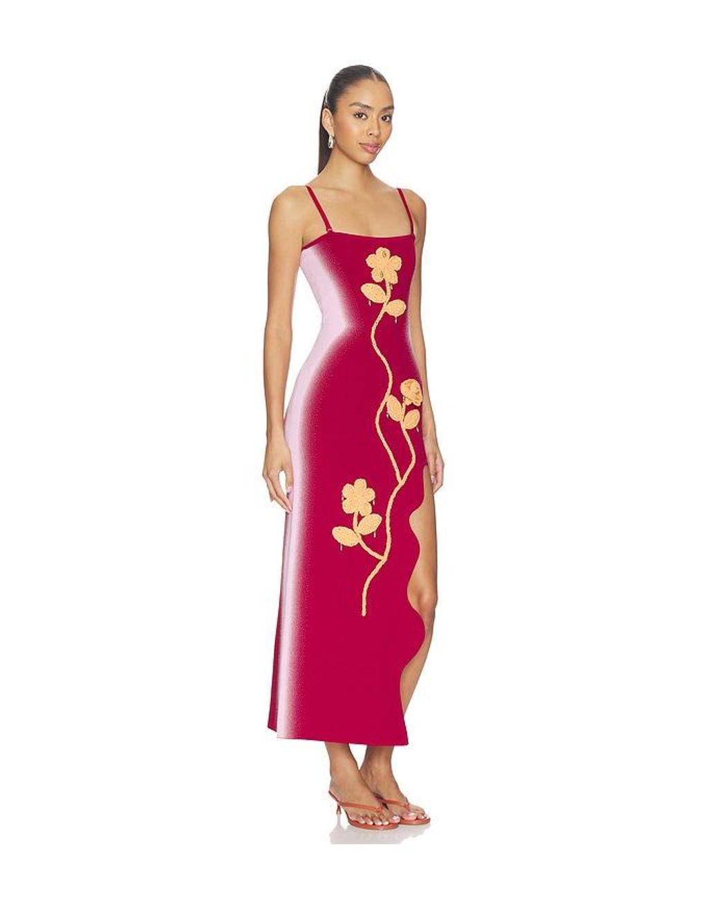 Ph5 Red Sherry Crochet Maxi Tank Dress