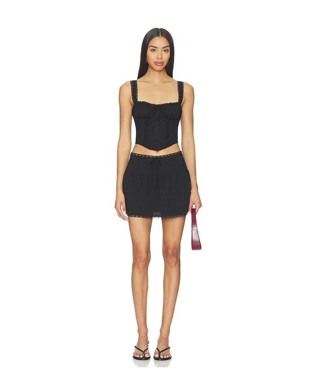 MORE TO COME Black Elaine Corset Top