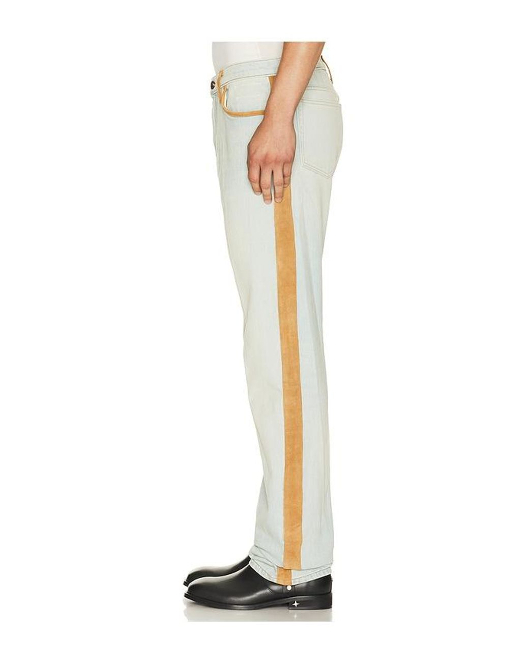 Austin Post White Leather Edge Highland Slim Cut Jean for men