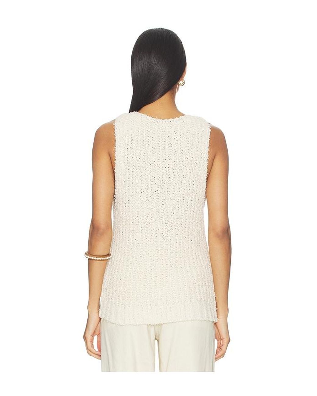 Balmain Natural Cotton Blend Knit Top