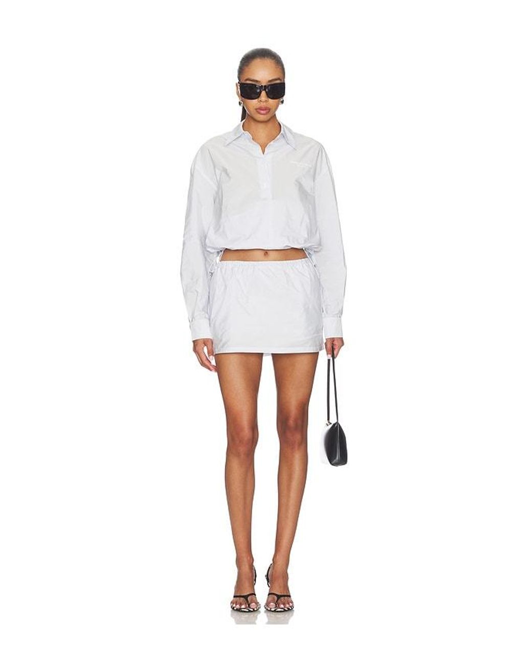 Alexander Wang White Mid Rise Skort With Bungee