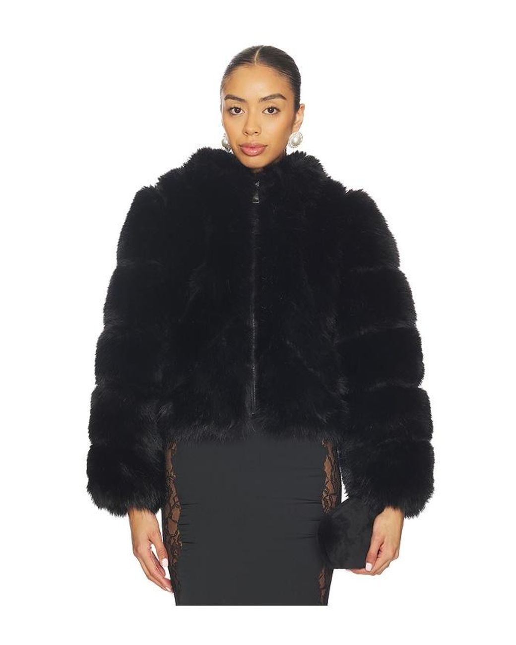 Adrienne Landau Blue Icon Fur Jacket