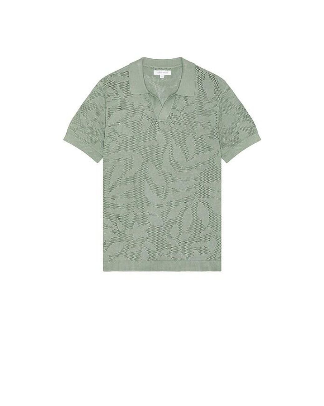 Vintage Summer Green Sweater Knit Polo for men
