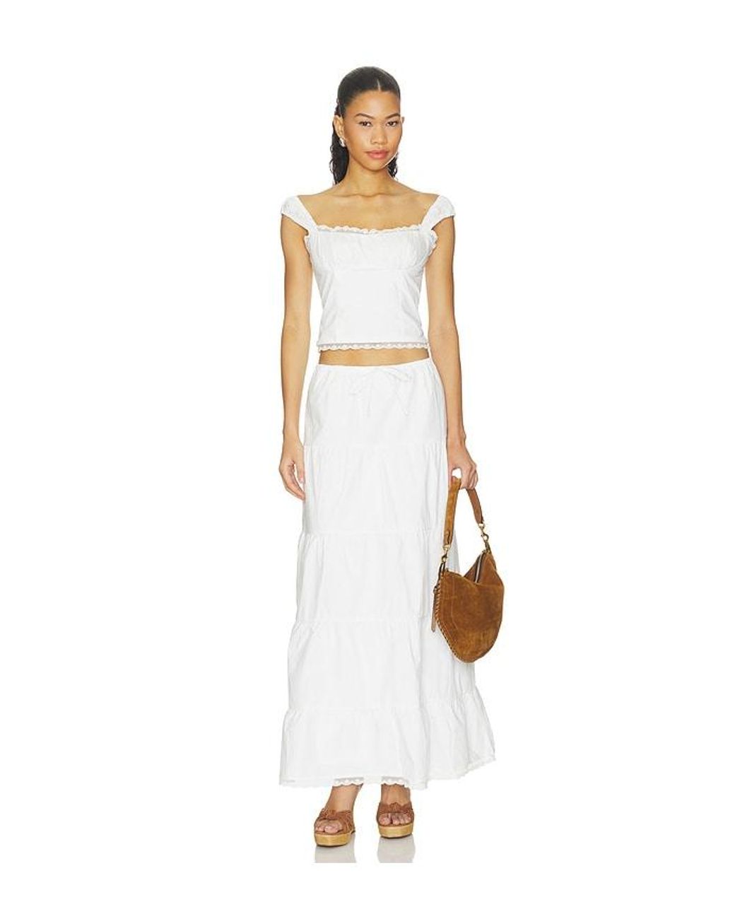 MORE TO COME White Carmen Top