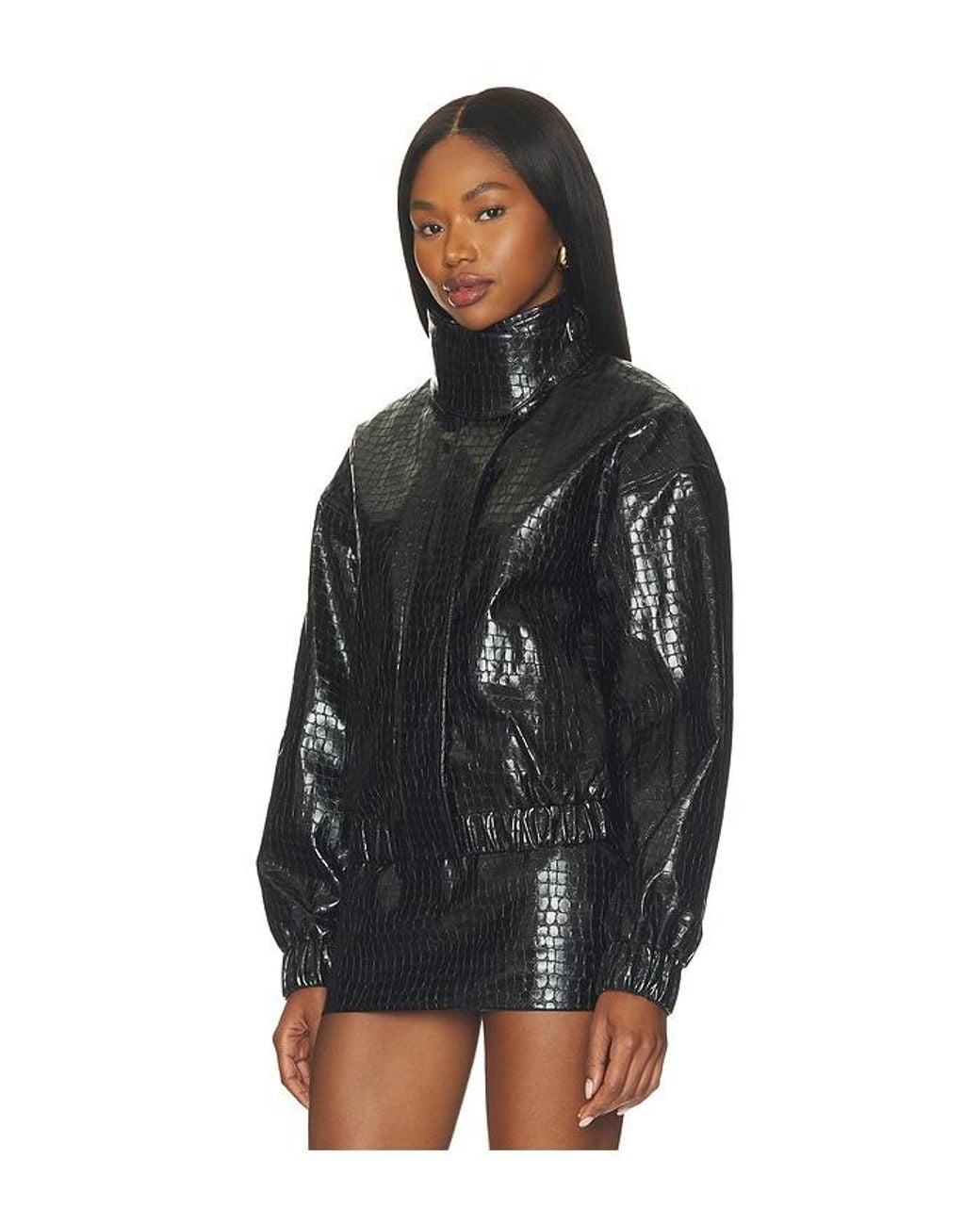 Lovers + Friends Black X Hannah Lizzy Denise Faux Croc Jacket