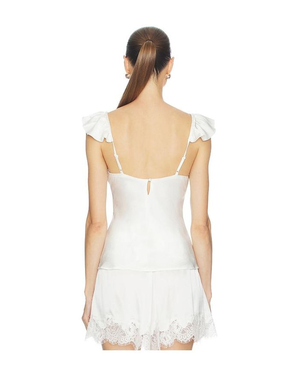 Bardot White Ivy Lace Detail Camisole