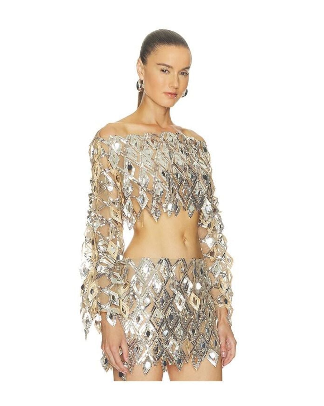 The Dolls House Metallic Luna Top