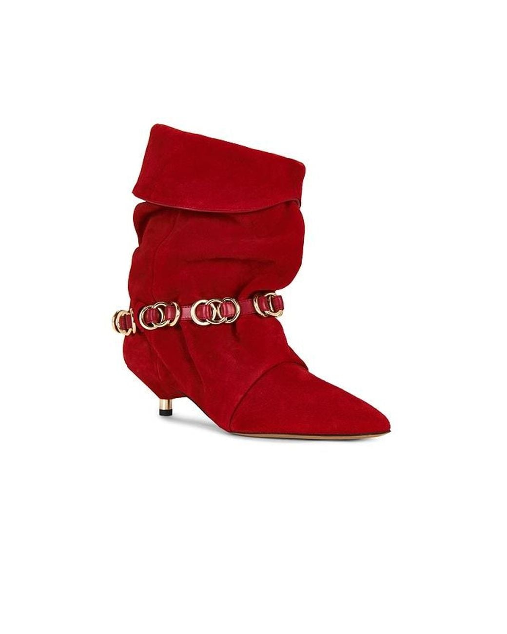 Isabel Marant Red Edrik Rings Boot