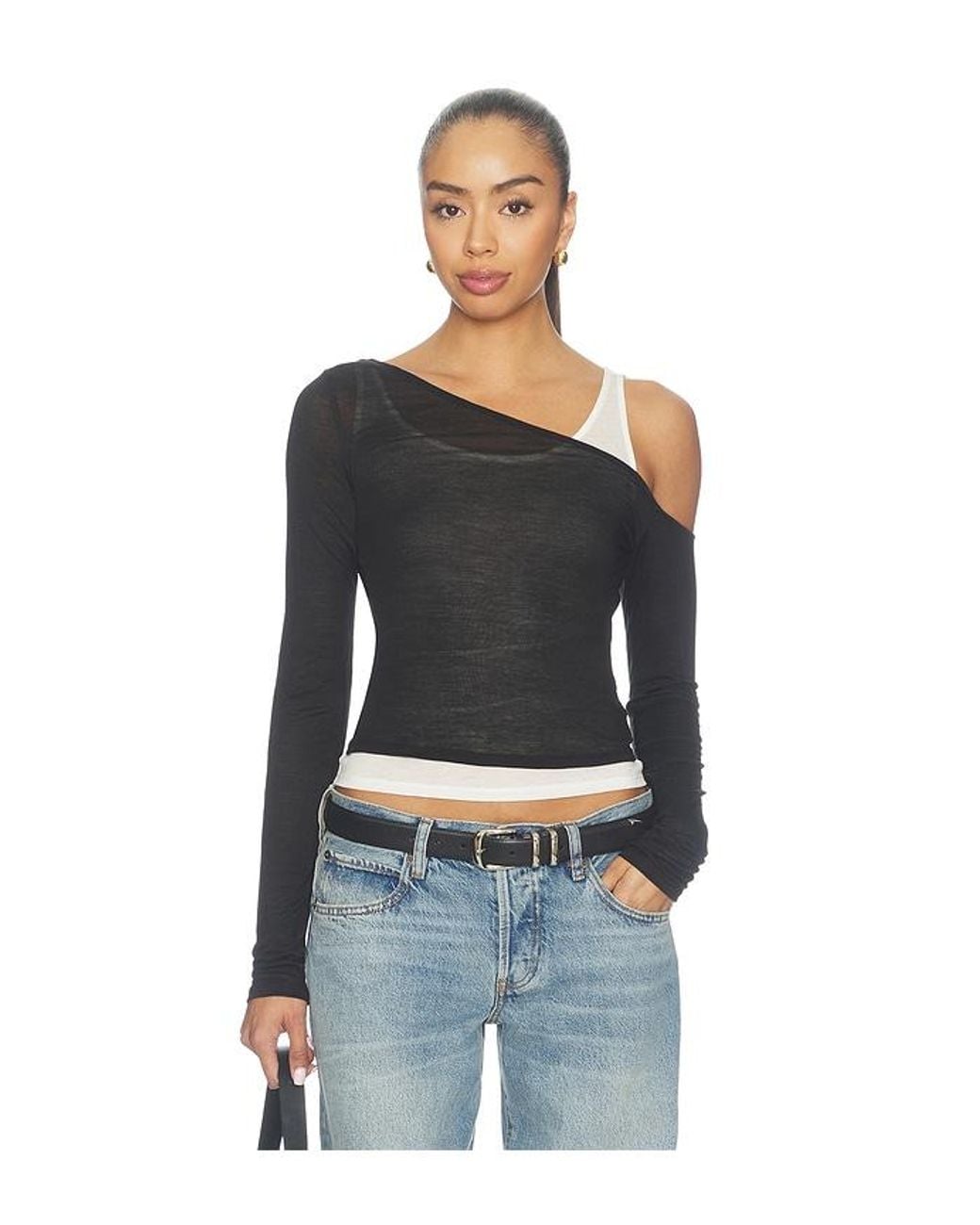 Lovers + Friends Black X Hannah Lizzy Benny Top