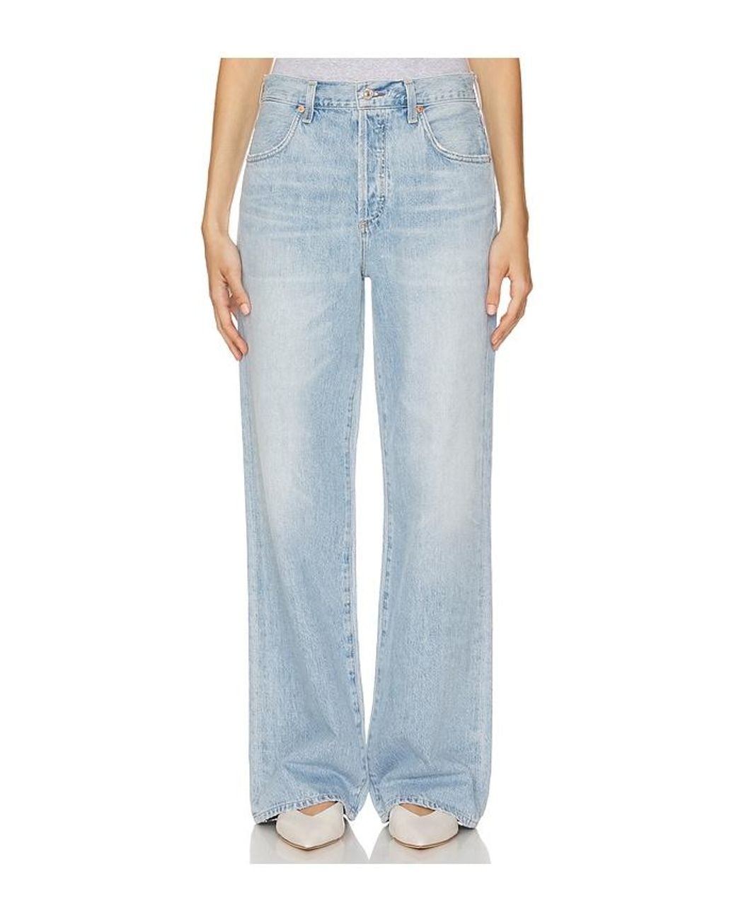Citizens of Humanity Blue Annina Petite Wide Leg Jeans