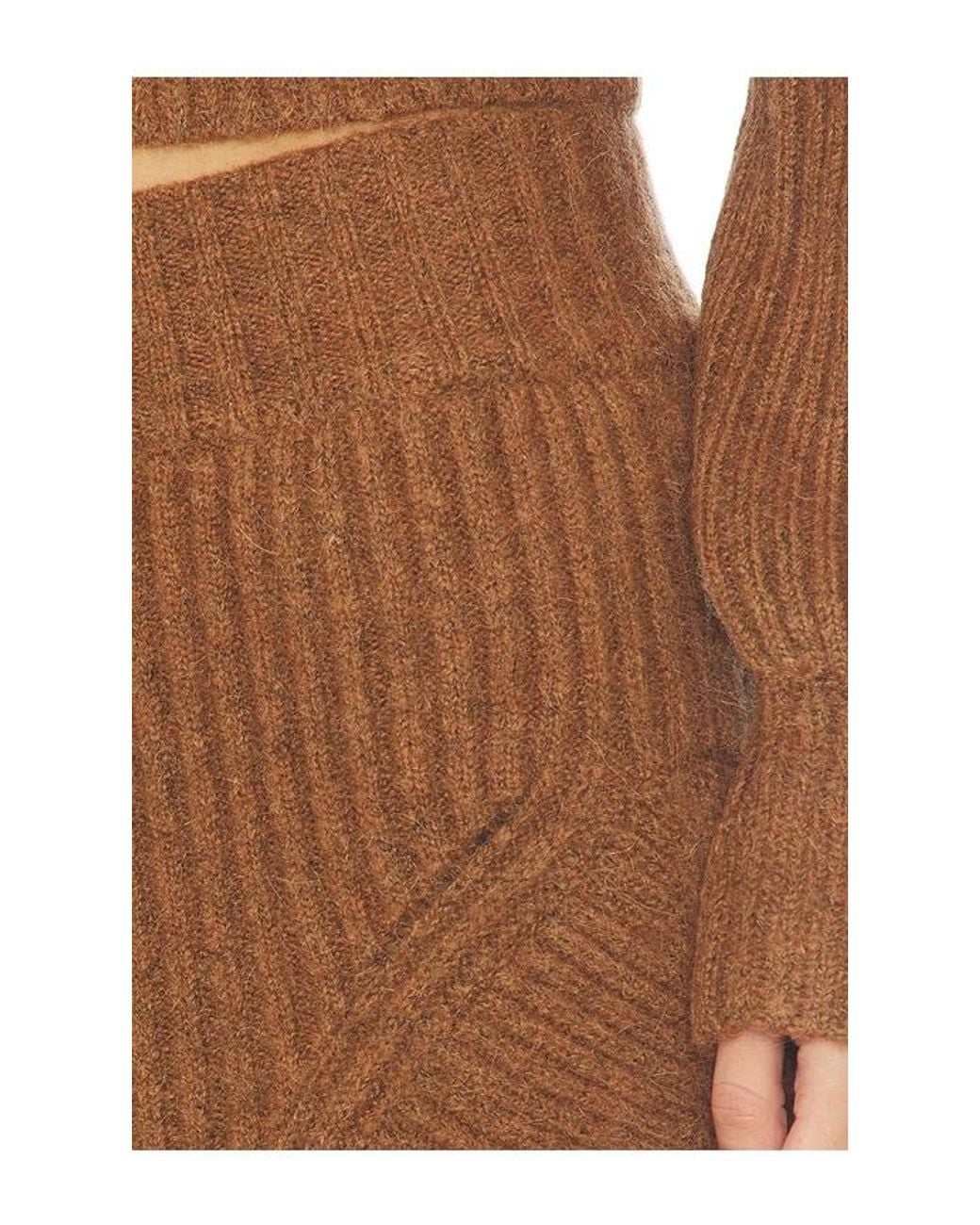 AMUR Brown Elsie Cable Knit Skirt