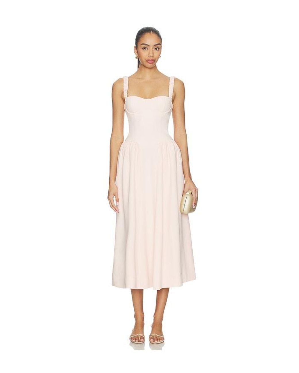 MAJORELLE White Evan Midi Dress