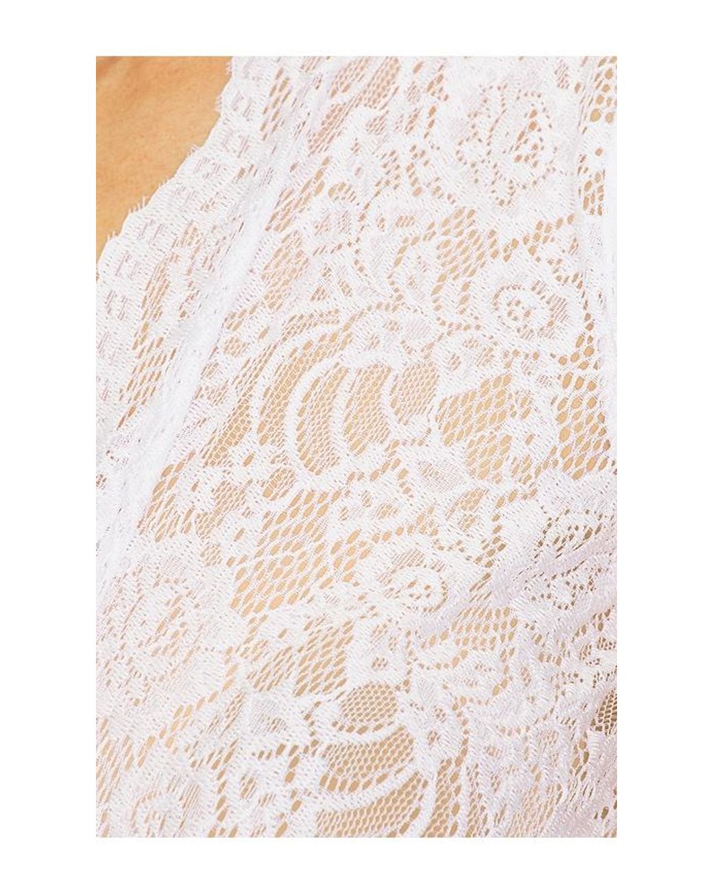 Sid Neigum White Lace Triple Loop Knit Dress