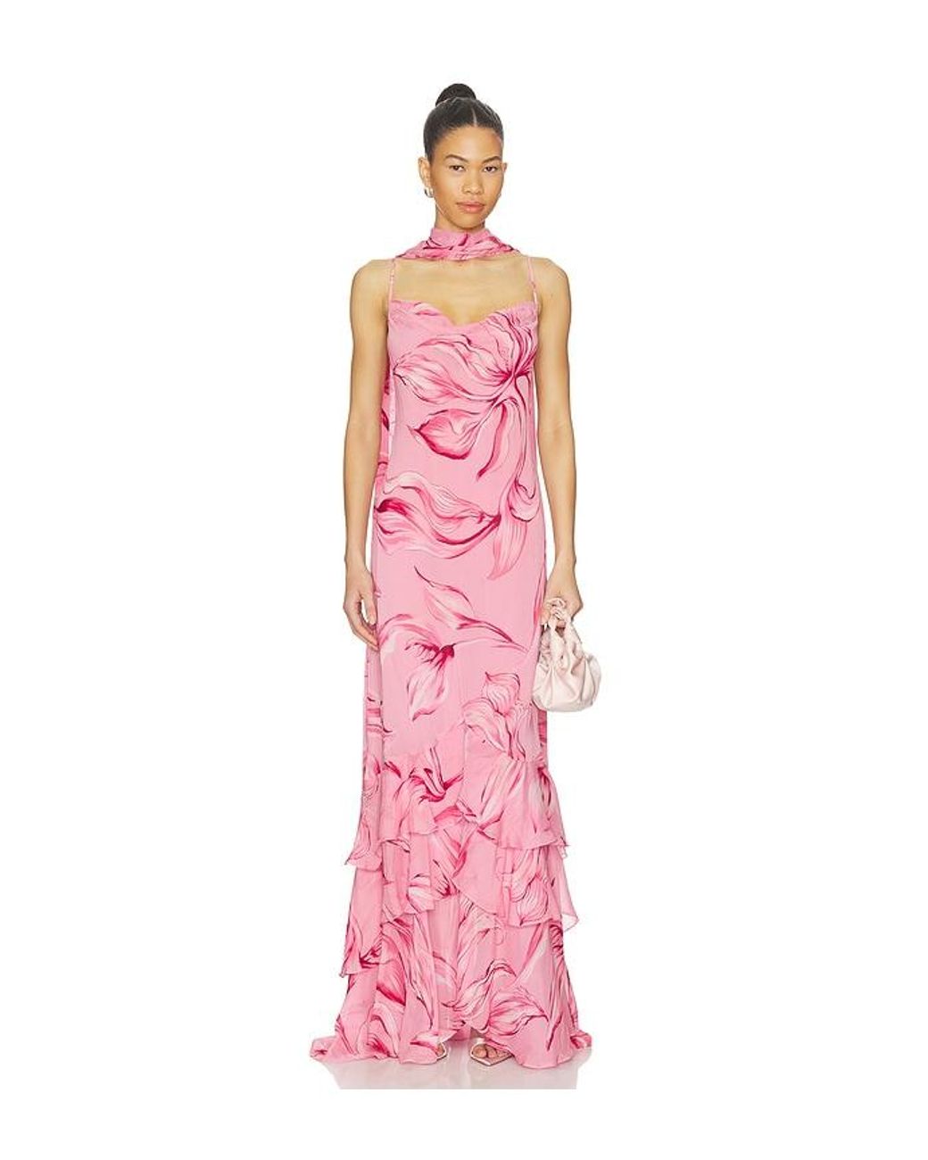 Rococo Sand Pink Cowl Maxi Dress With Sash