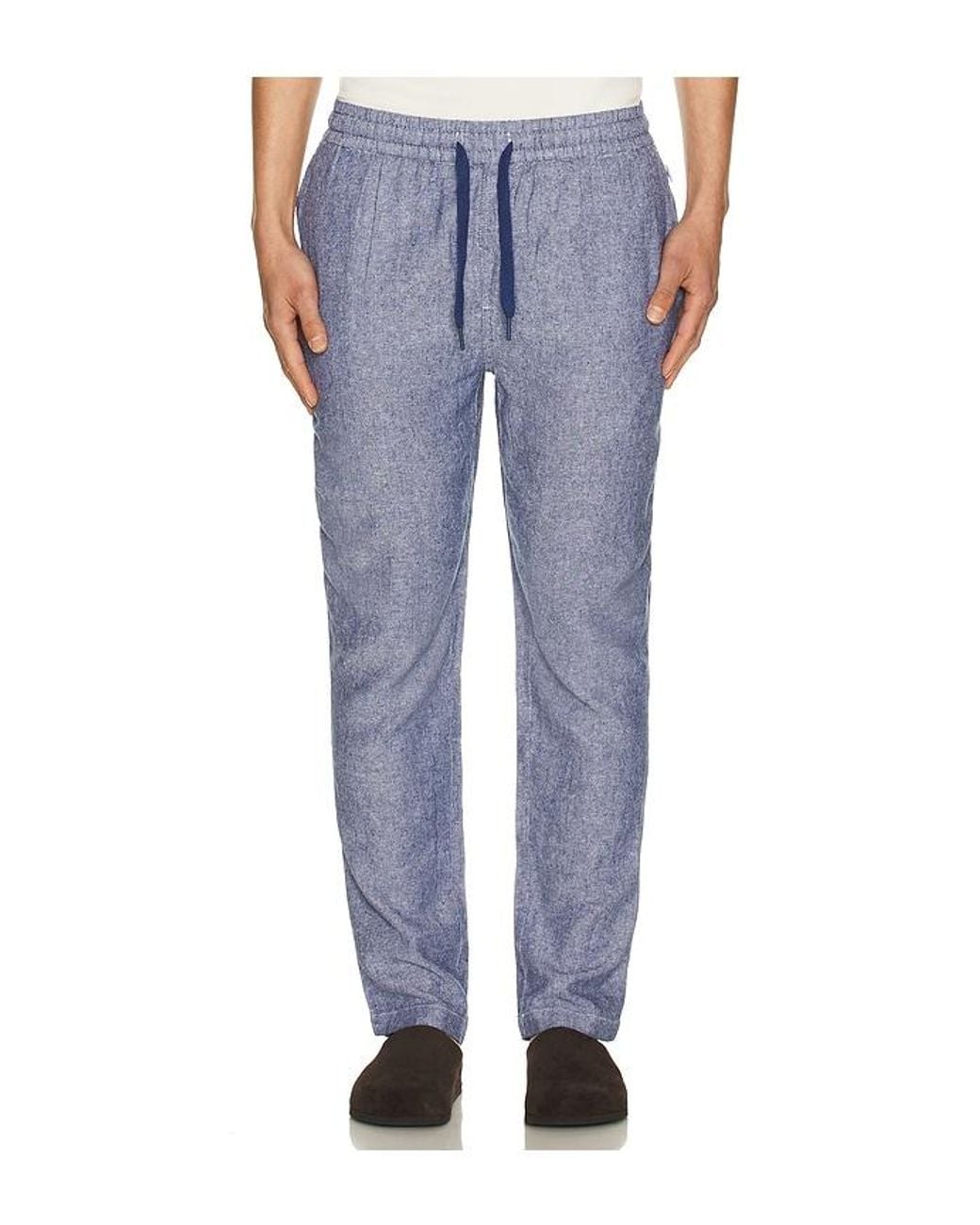 Vintage Summer Blue Linen Pants for men