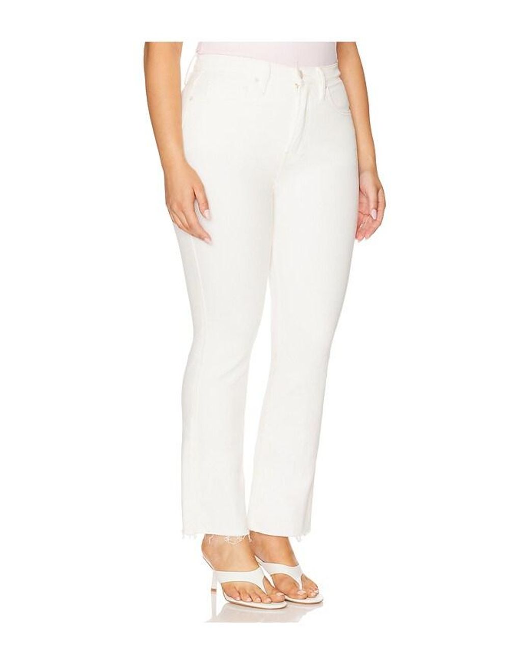 GOOD AMERICAN White Good Standard Kick Flare