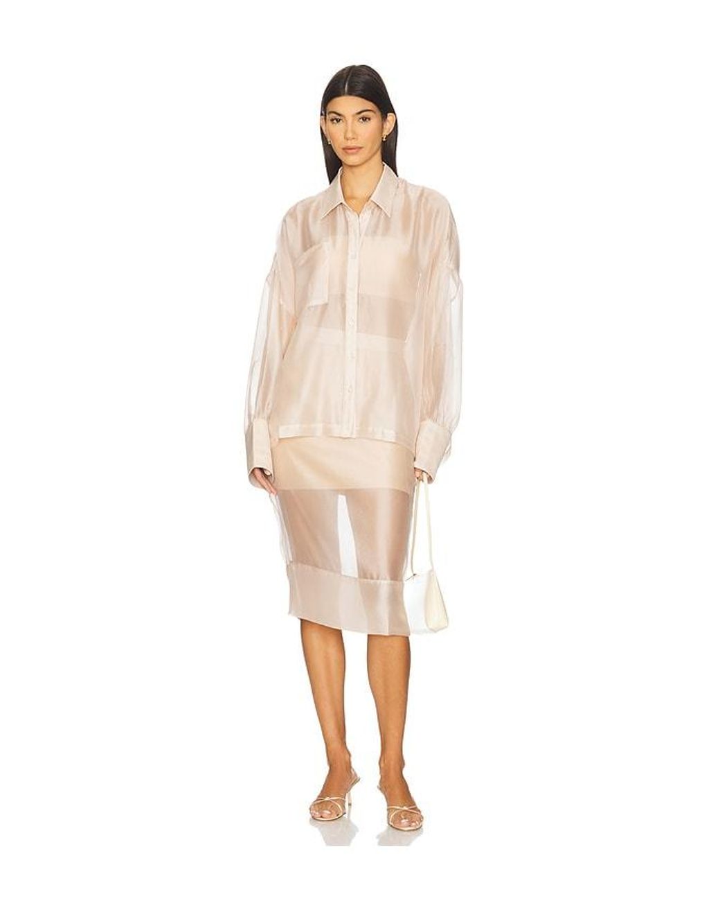 Lovers + Friends White Kelsie Sheer Midi Skirt