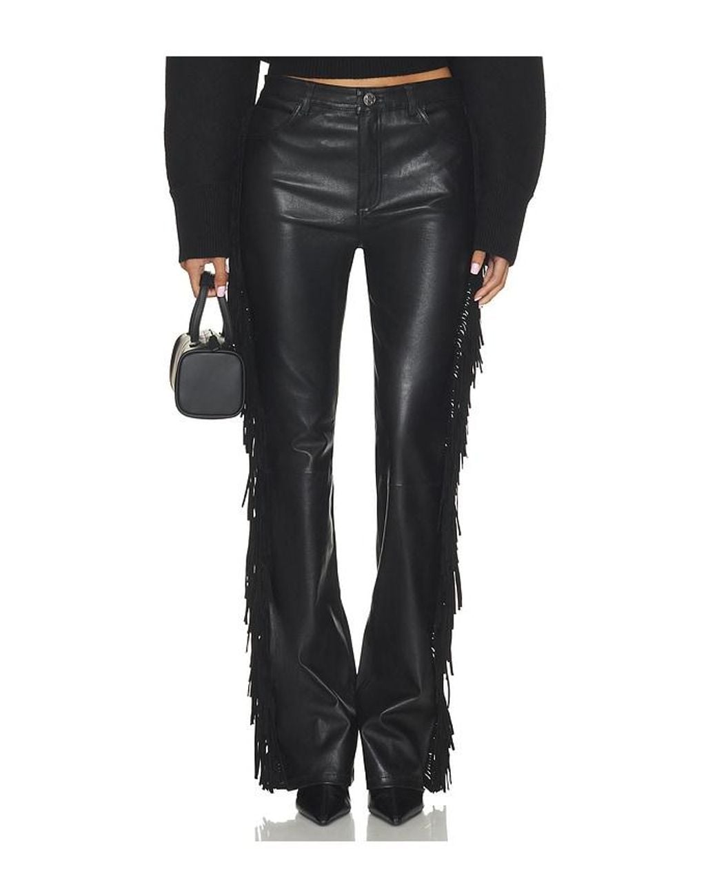 SPRWMN Black Fringe Micro Flare Pant