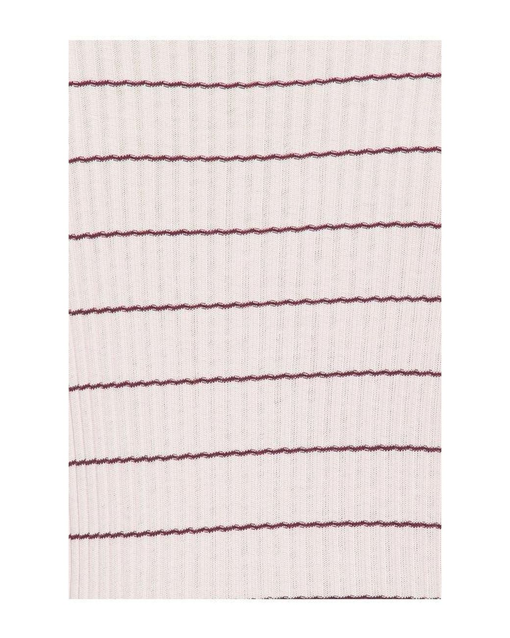 Vince White Rib Stripe Long Sleeve Crew