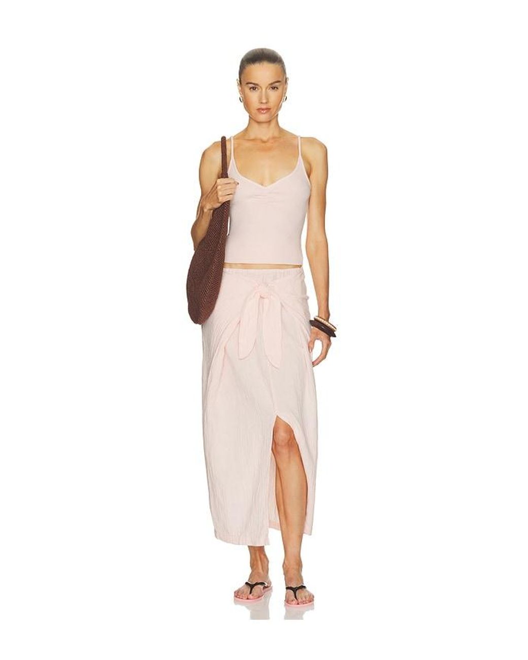 Bobi Multicolor Faux Sarong Skirt