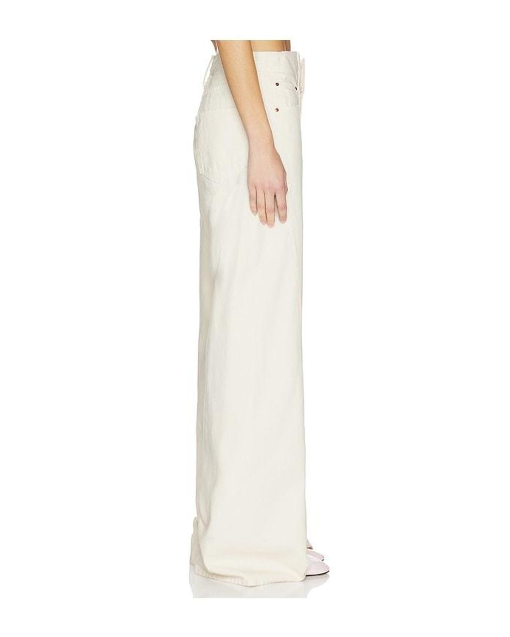 Mother White The Lemon Twist Sneak Jeans