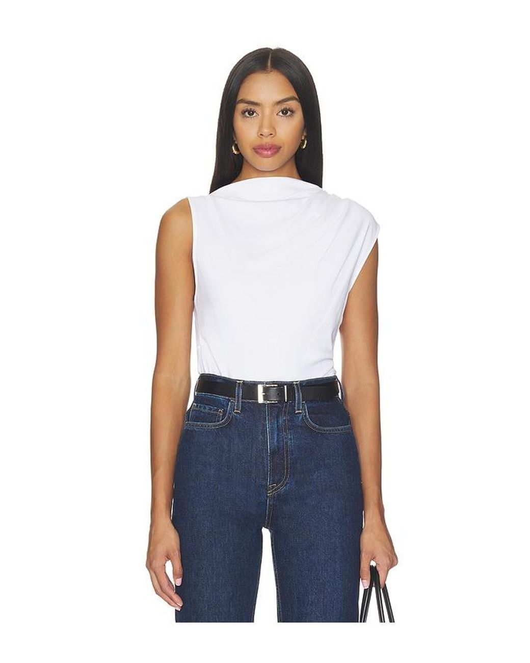 Vince Blue Sleeveless Draped Top