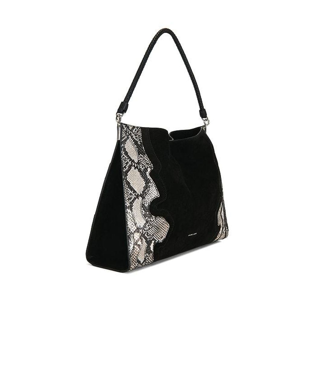 Veronica Beard Black Snake Embossed Vida Hobo Bag