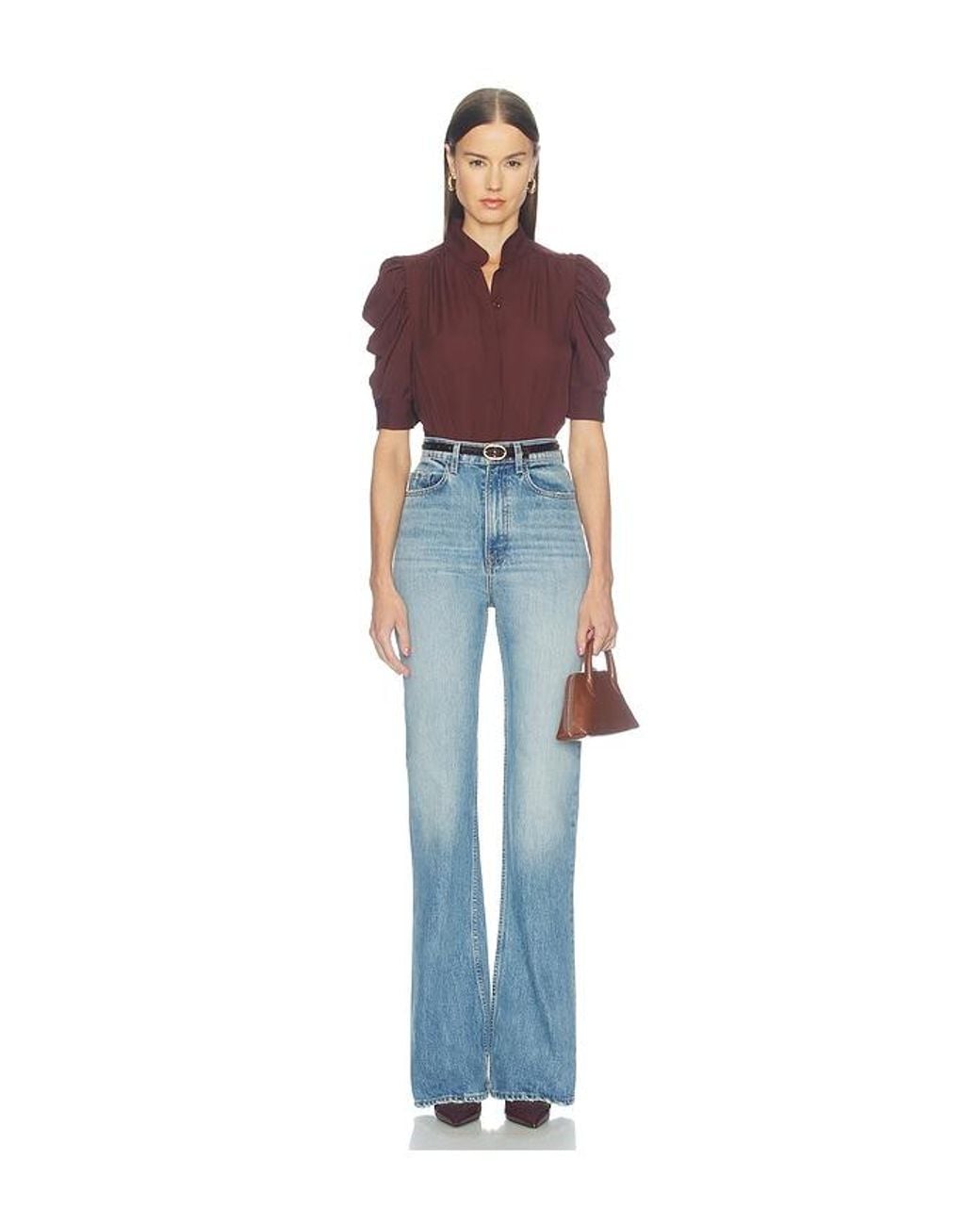 FRAME Red The Gillian Top