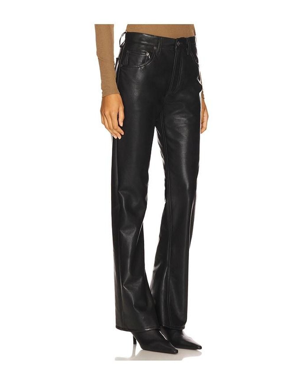 Agolde Black Recycled Leather Kick Boot