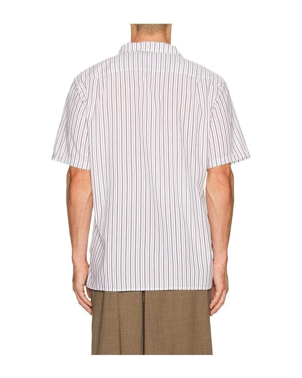 Rhythm White Seersucker Stripe Shirt for men