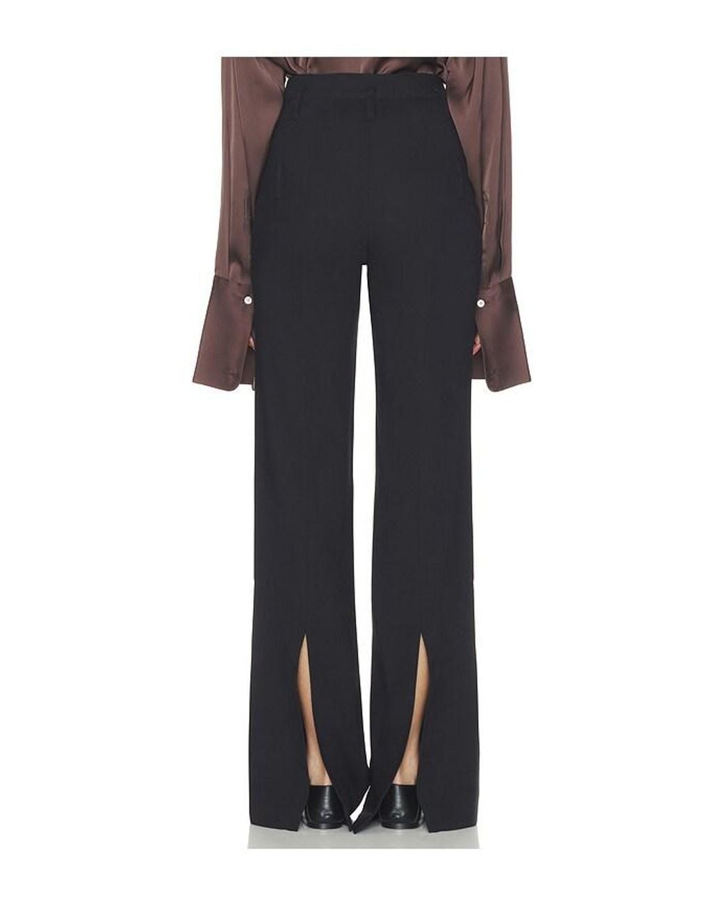 Helsa Black Wool Blend Double Loop Trousers