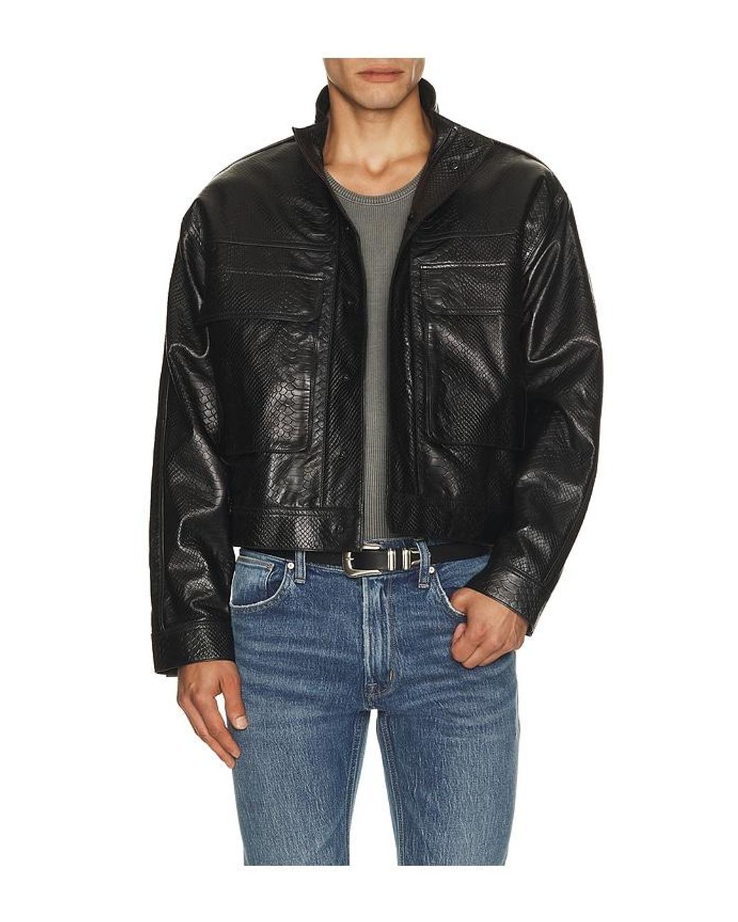 Hudson Black Leather Jacket for men