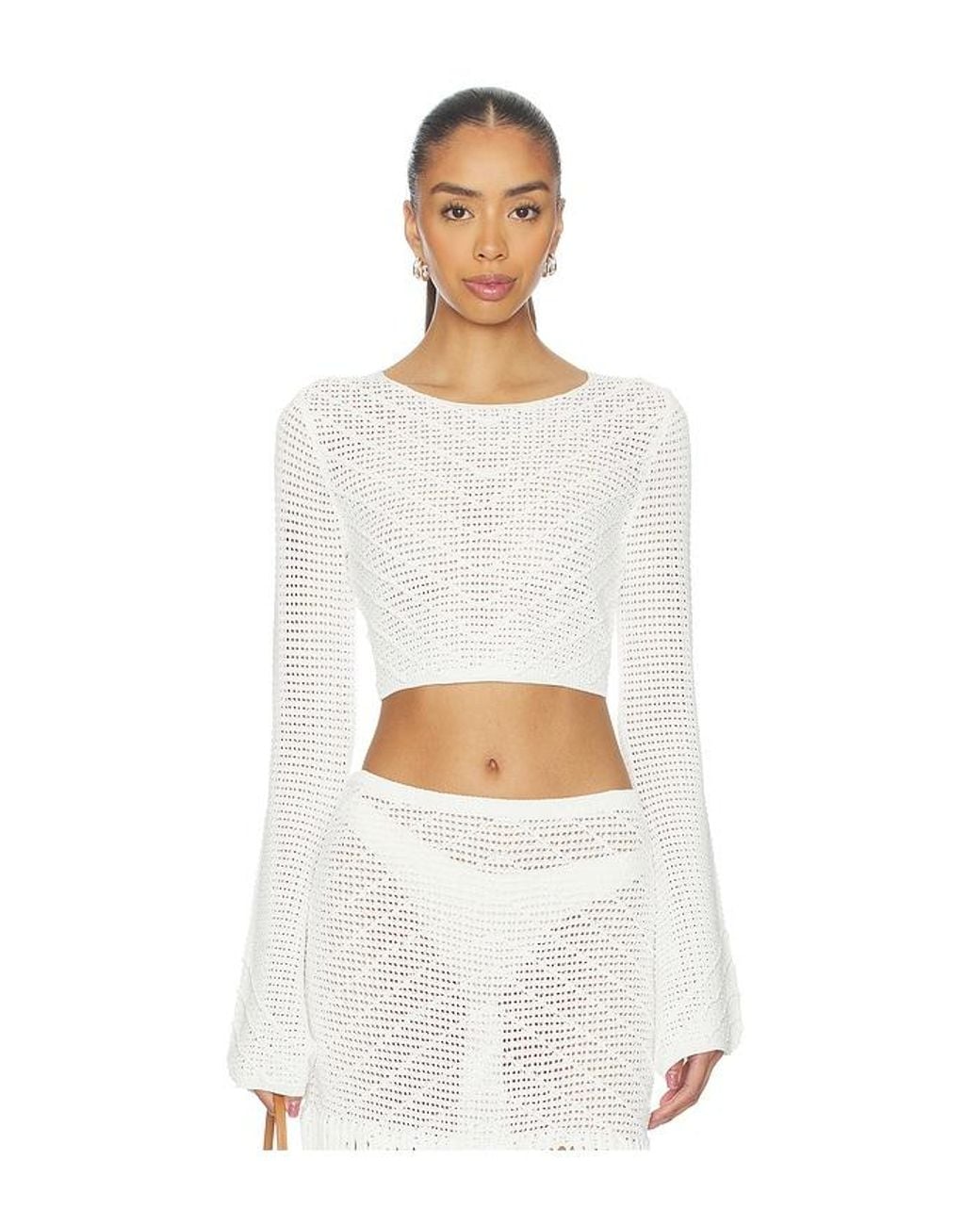 Devon Windsor White Erin Longsleeve Top